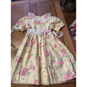Carrousel Vintage Girls Dress Pink Floral Lace Vintage New W/ Tags Sz 4